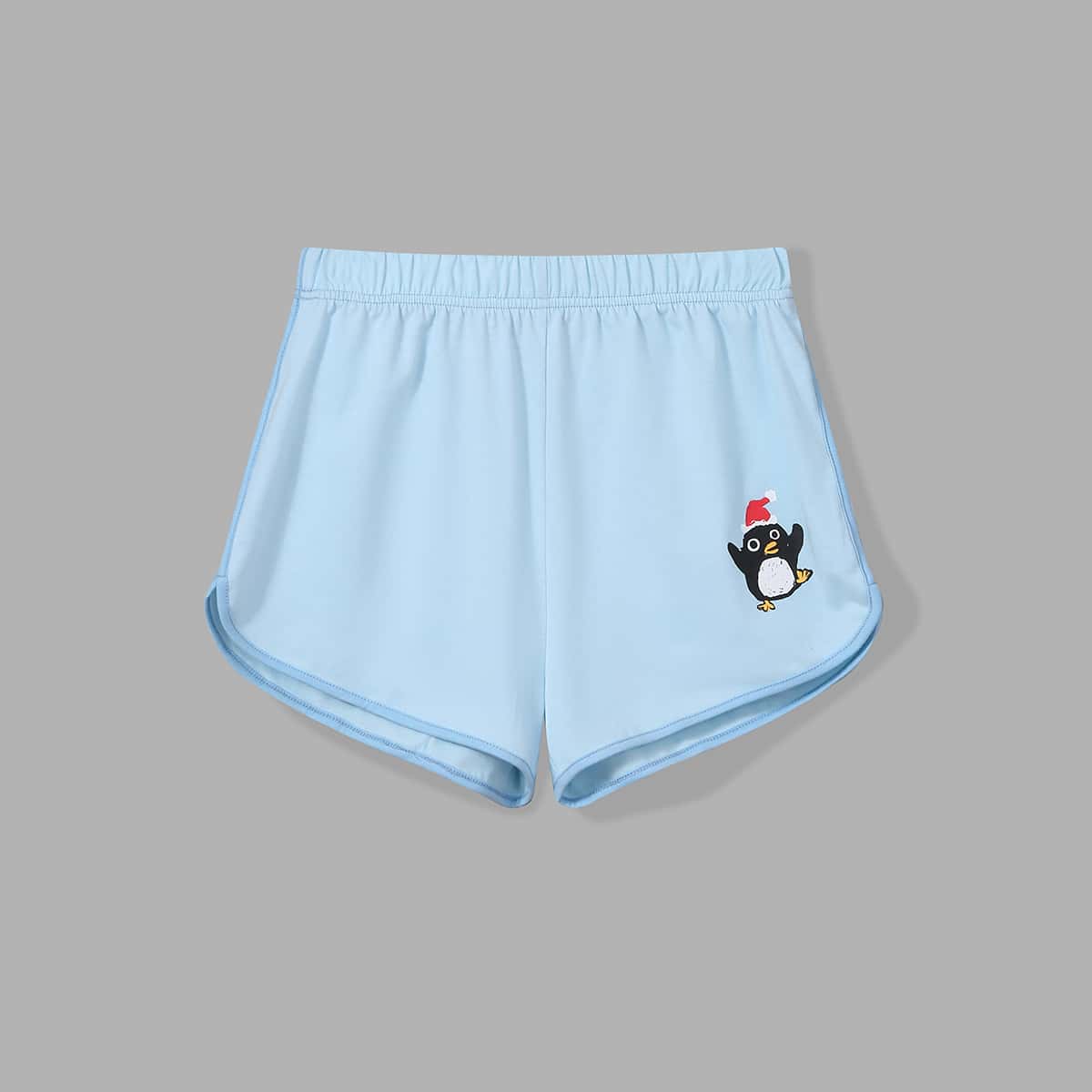 

Cartoon Graphic Track Shorts, Baby blue