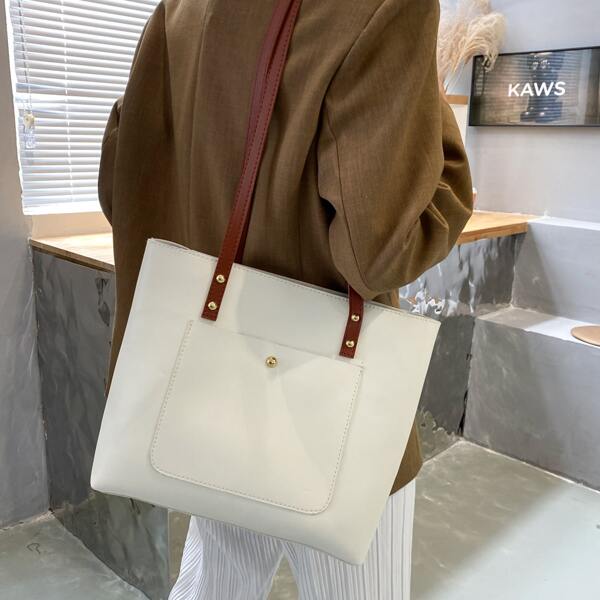 

Minimalist Large Capacity Tote Bag, White
