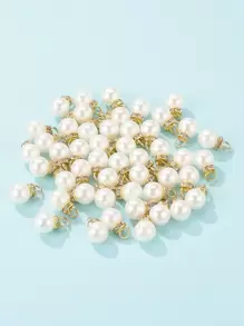 50入組彩珠diy珠寶配飾 - 白色 - 查看 1