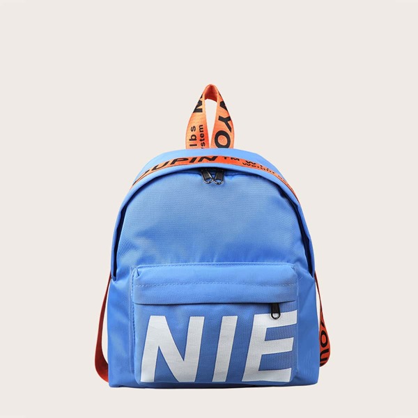 

Boys Letter Graphic Zip Backpack, Blue