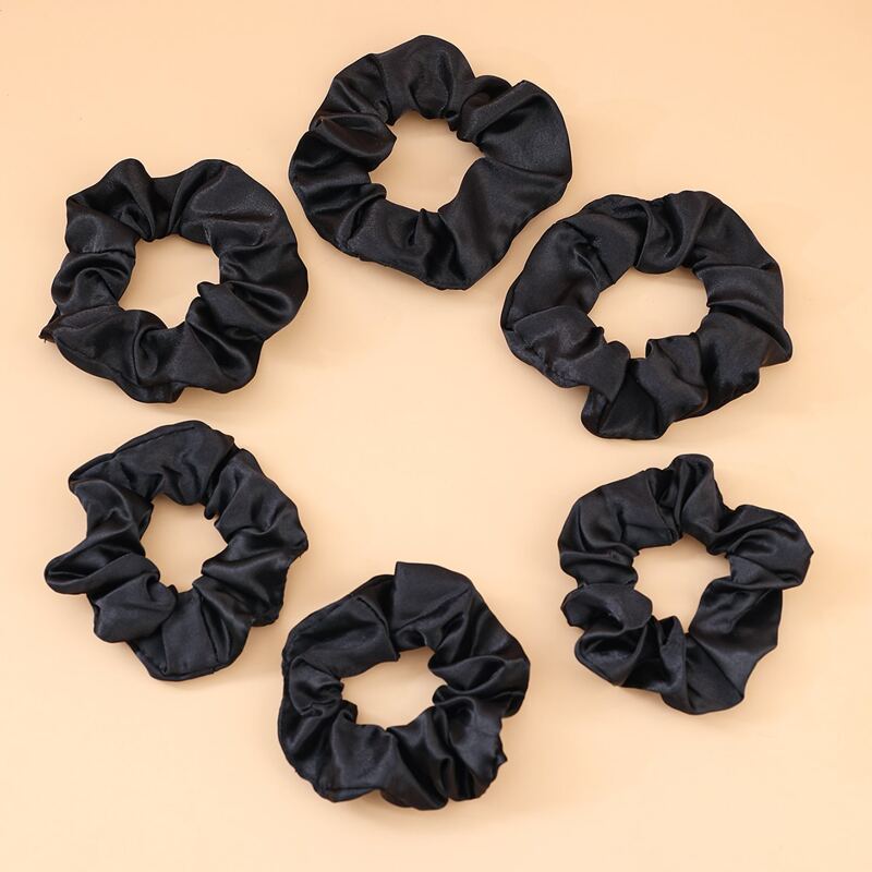 

6pcs Minimalist Scrunchie, Black