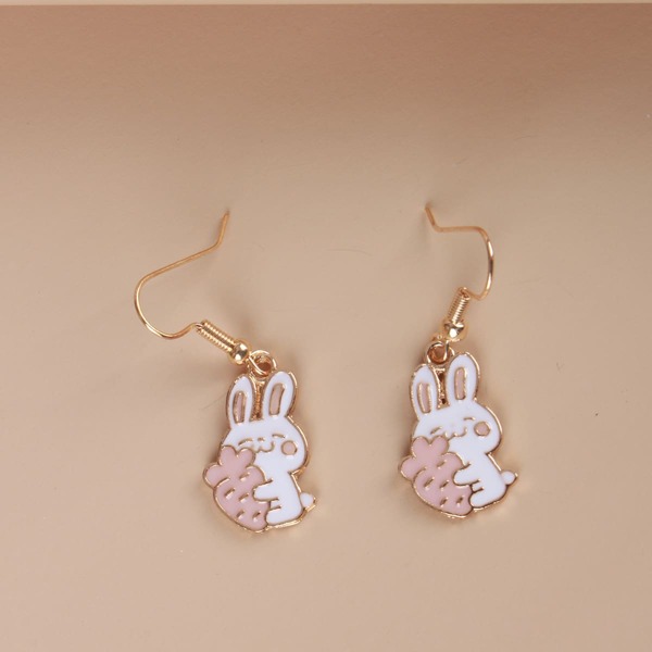 

Cartoon Decor Drop Earrings, Pink
