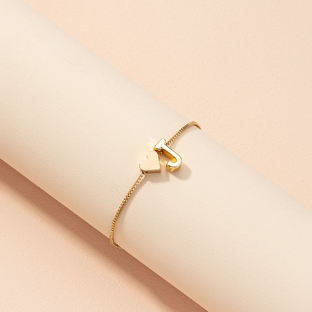 

Letter Design Chain Bracelet, Gold