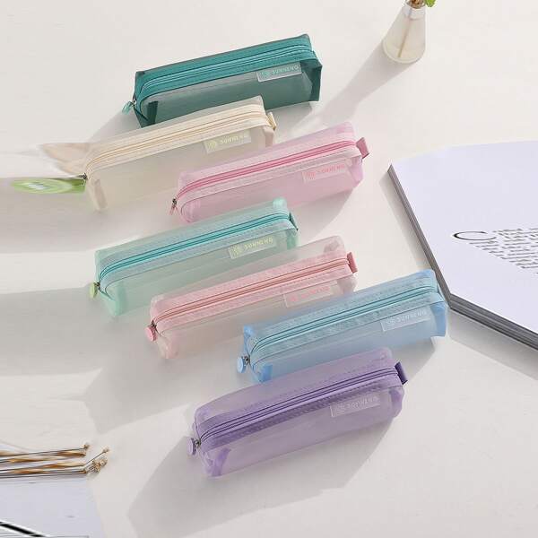

1pc Random Mesh Pencil Bag, Multicolor