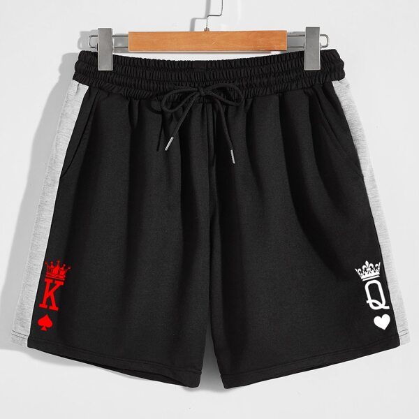 

Guys Letter Crown Print Shorts, Black
