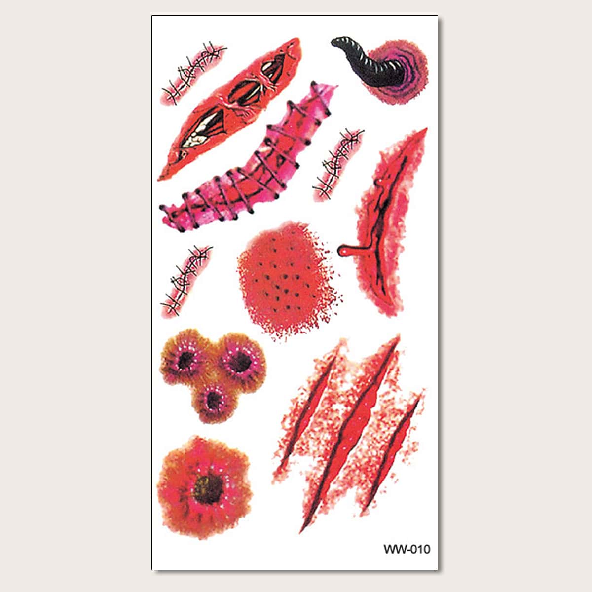 

1sheet Halloween Graphic Tattoo Sticker, Red
