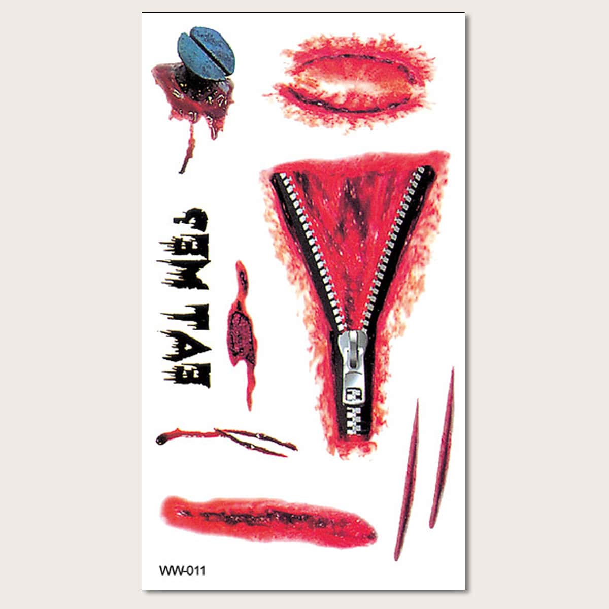

1sheet Halloween Graphic Tattoo Sticker, Red