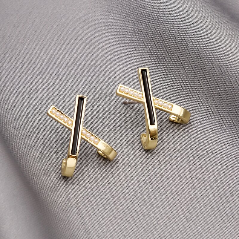 

Faux Pearl Stud Earrings, Gold