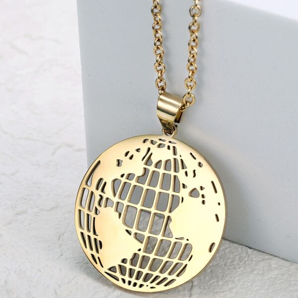 

18K Gold Plated Earth Charm Necklace