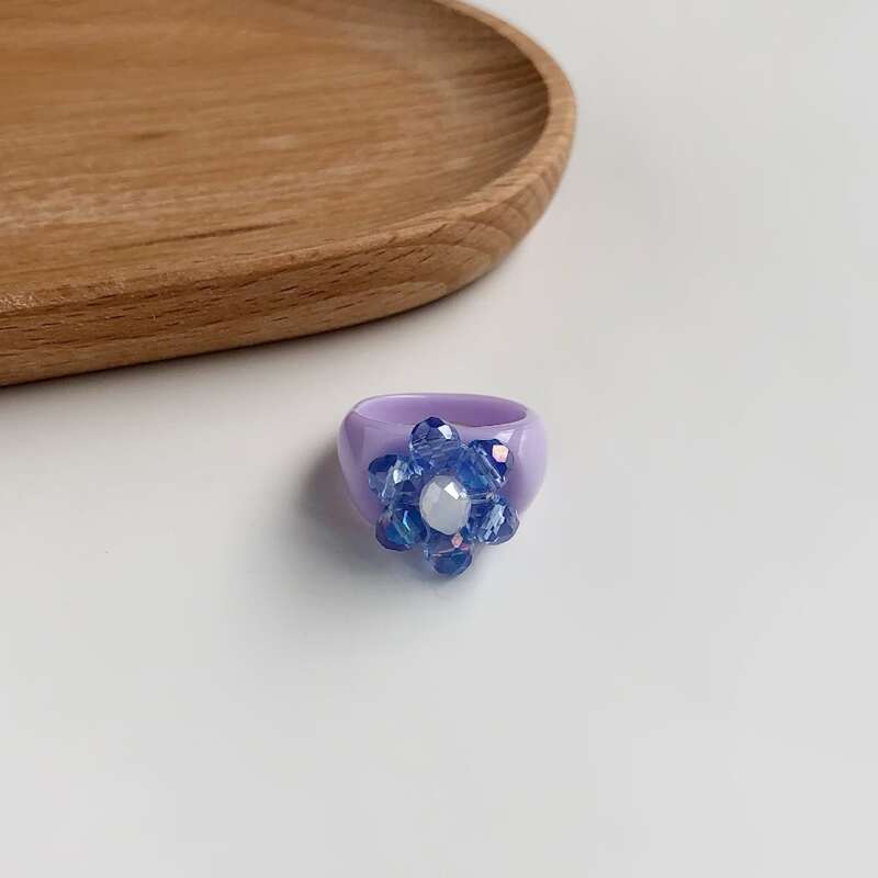 

Floral Decor Ring, Purple