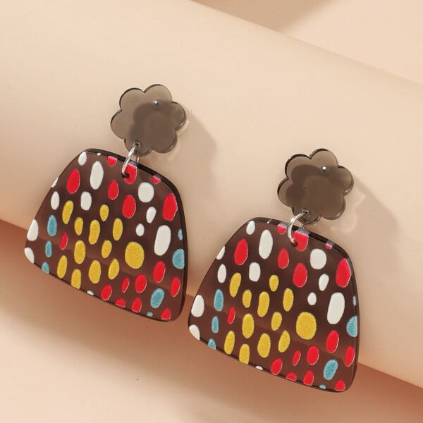

Acrylic Geometric Drop Earrings, Multicolor