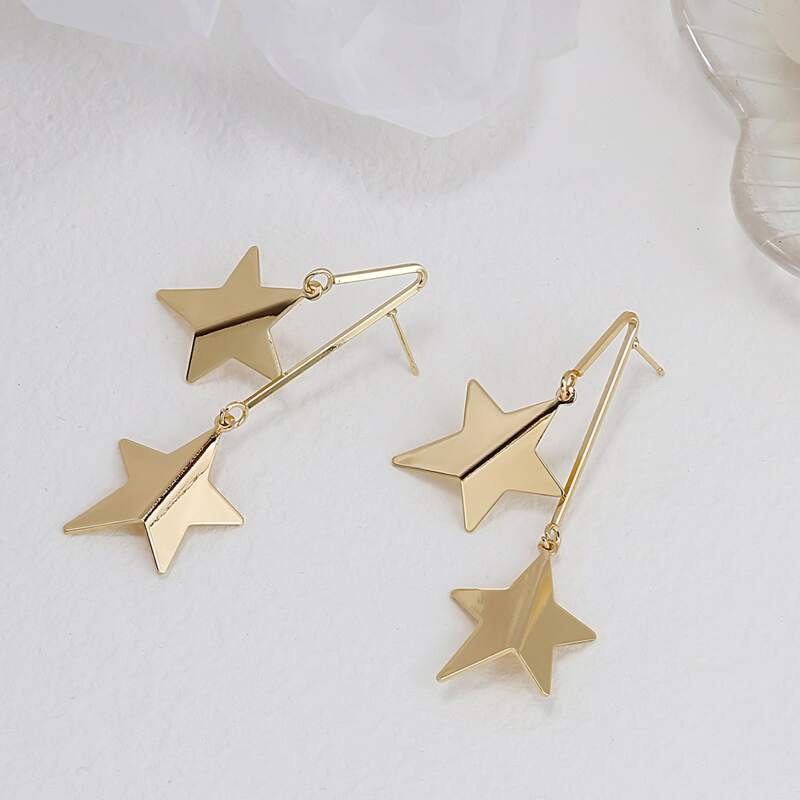 

Star Drop Earrings, Gold