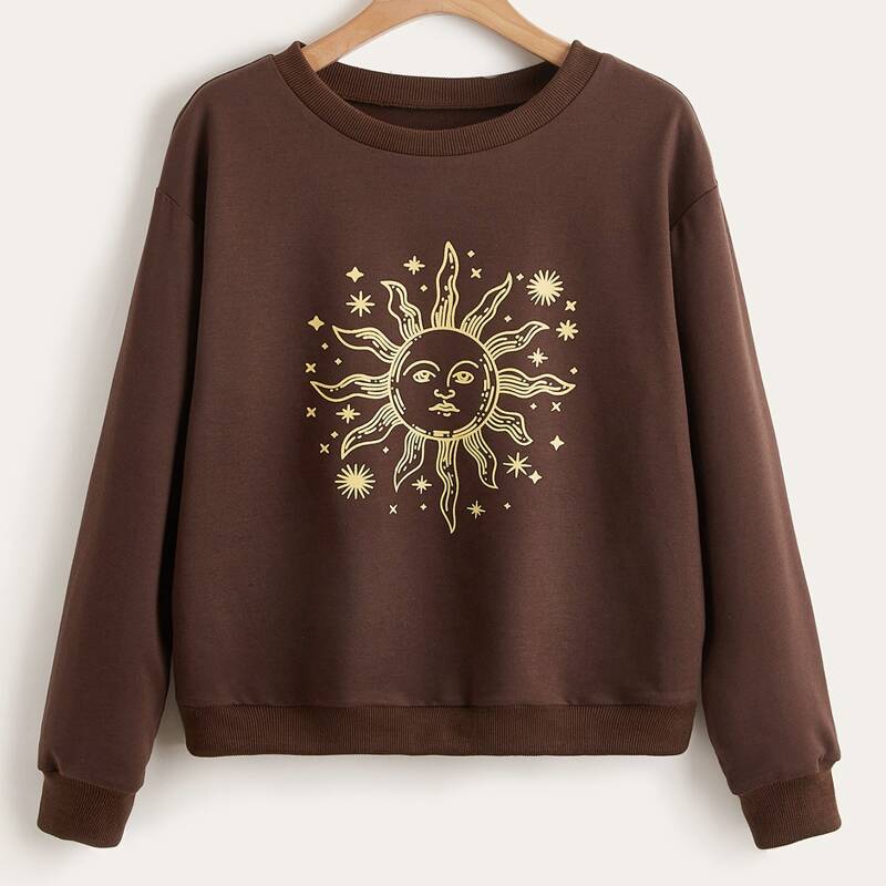 

Sun Graphic Sweatshirt, Chocolate brown