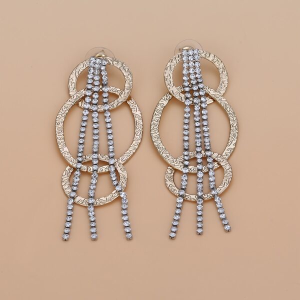 

Rhinestone Decor Drop Earrings, Gold