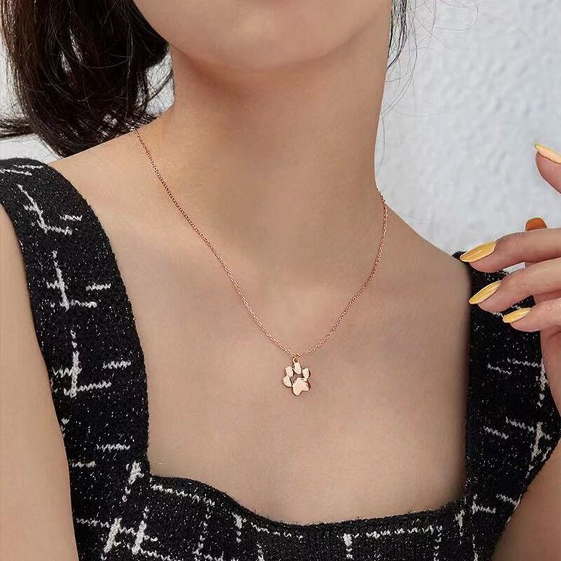 

Paw Pendant Necklace, Gold