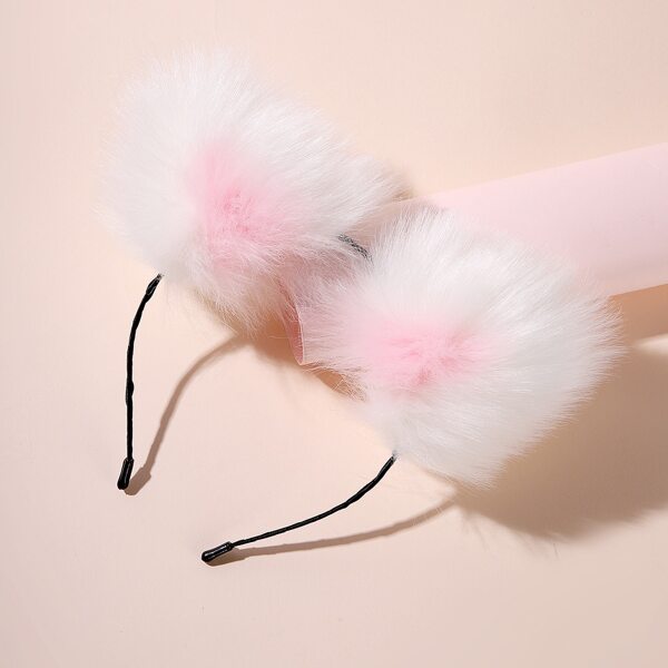 

Fluffy Ear Decor Headband, Pink
