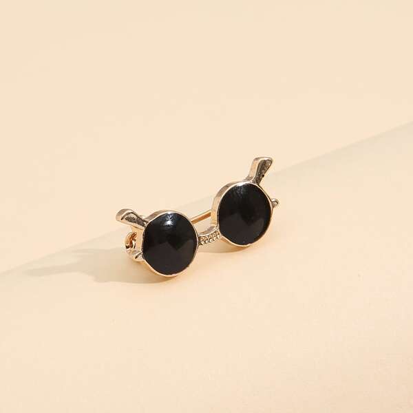 

Glasses Decor Brooch, Black