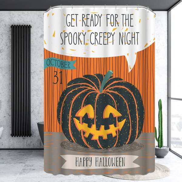 

Halloween Pumpkin Print Shower Curtain, Orange