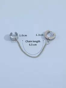 Bông tai trang trí chuỗi 1 cái - Bạc - Xem 3