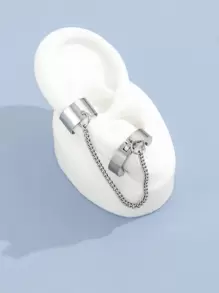 Bông tai trang trí chuỗi 1 cái - Bạc - Xem 4