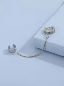 Bông tai trang trí chuỗi 1 cái - Bạc - Xem 5