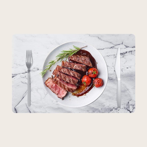 

4pcs Marble Pattern Placemat, Grey
