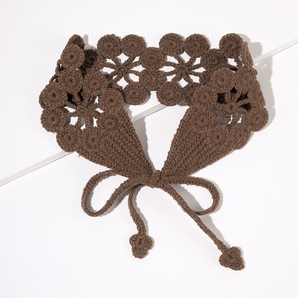 

Lace Flower Decor Hair Band, Coffee