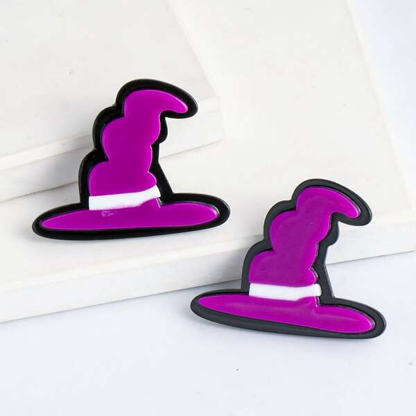 

Halloween Witch Hat Decor Stud Earrings, Multicolor