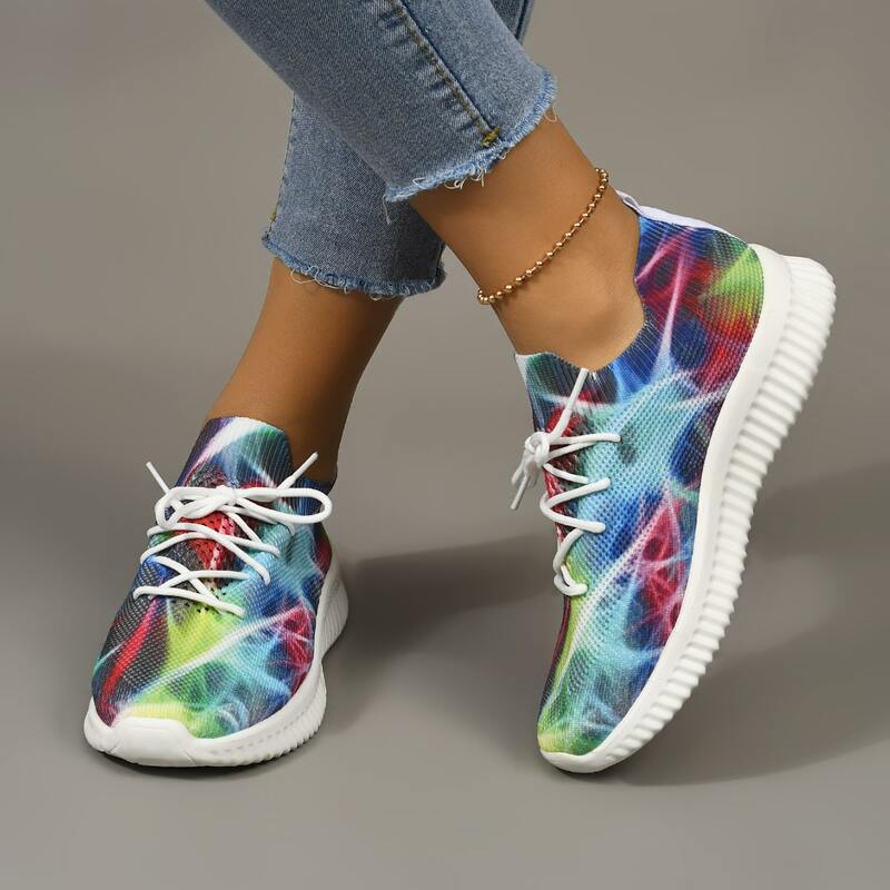 

Colorblock Lace-up Front Running Shoes, Multicolor