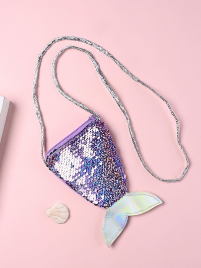 Mermaid Sequins Drawstring Bag, Kids' Coin Purse, New Year Gift, Festival Children's Toy Gift, Hanging Bag, Shoulder Bag