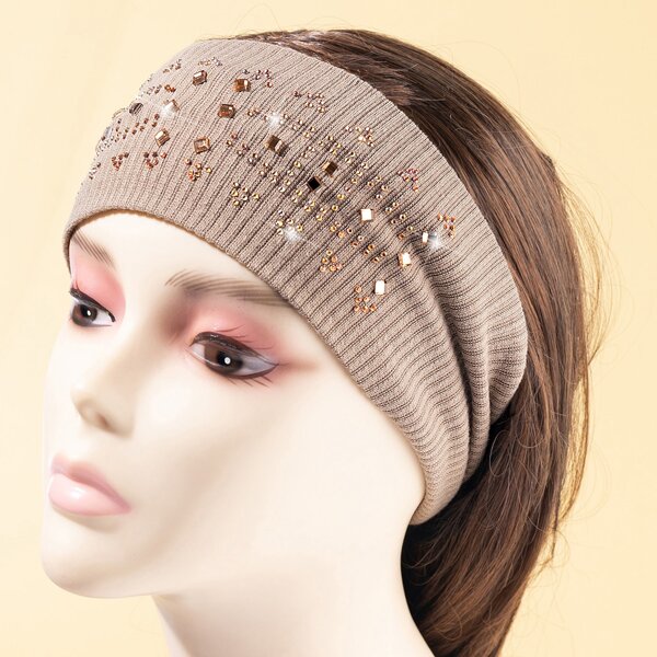 

Rhinestone Decor Hair Band, Coffee