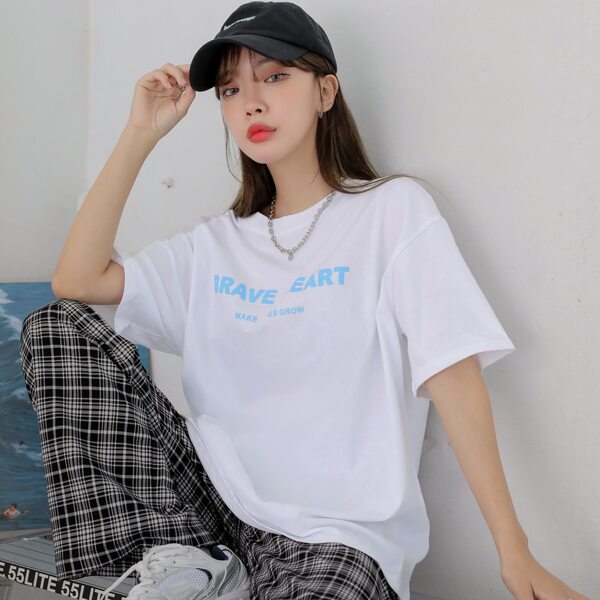 

Slogan Graphic Drop Shoulder Tee, White