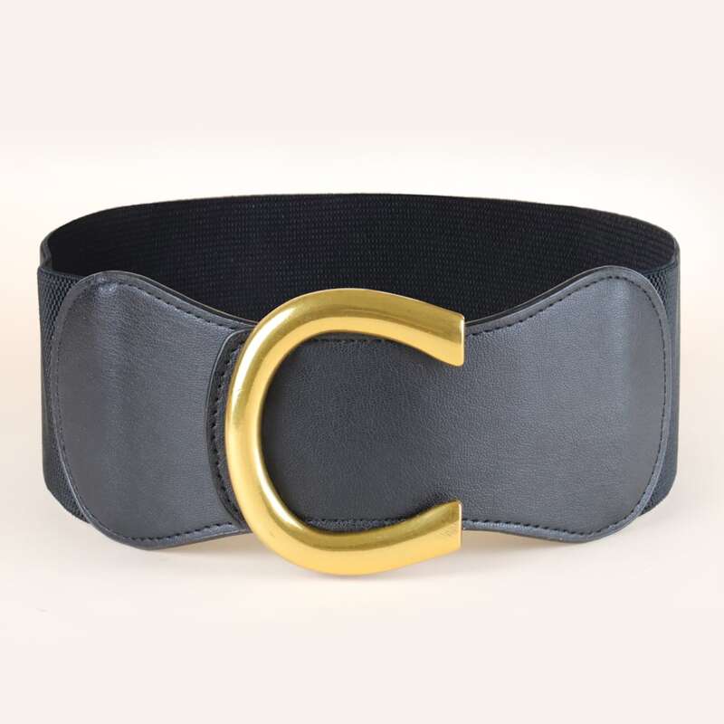 

Metal Buckle Corset Belt, Black