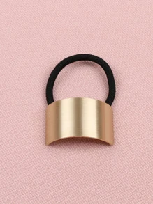 1pc Fashionable Simplicity Geo Decor Hair Tie Street Gold Head Piece,Woman Head Accessories, Woman Hair Accessories,Ponytail,Hair Ties,Hair Elastics,Hair Rope Ponytail Holders, Hair Bobbles Gym Beauty Makeup Woman Accessories Rubber Bands Scrunchies - Gold - View 3