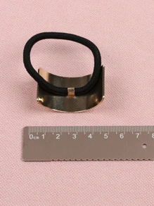 1pc Fashionable Simplicity Geo Decor Hair Tie Street Gold Head Piece,Woman Head Accessories, Woman Hair Accessories,Ponytail,Hair Ties,Hair Elastics,Hair Rope Ponytail Holders, Hair Bobbles Gym Beauty Makeup Woman Accessories Rubber Bands Scrunchies - Gold - View 2