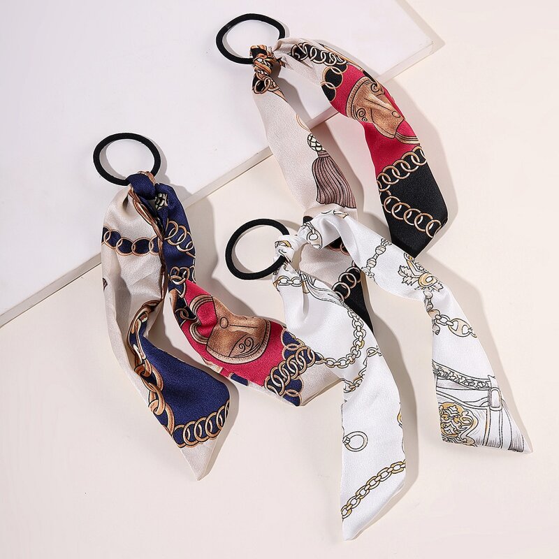 

3pcs Chain Pattern Hair Tie, Multicolor