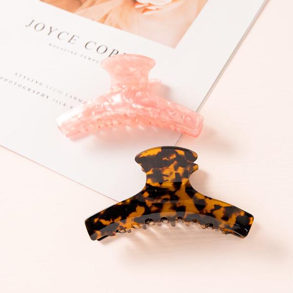 

2pcs Large Hair Claw, Multicolor