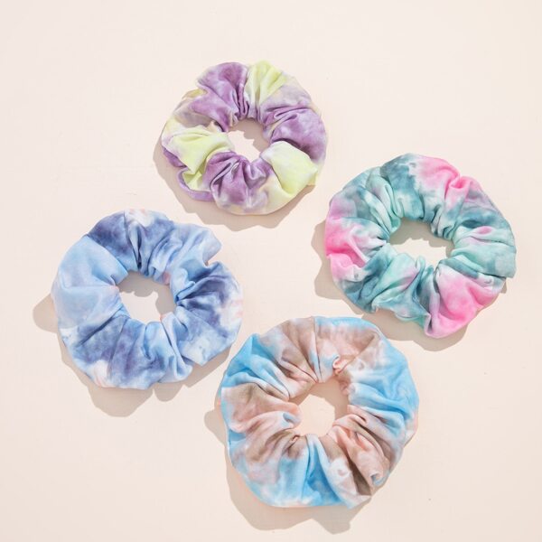 

4pcs Tie Dye Scrunchie, Multicolor
