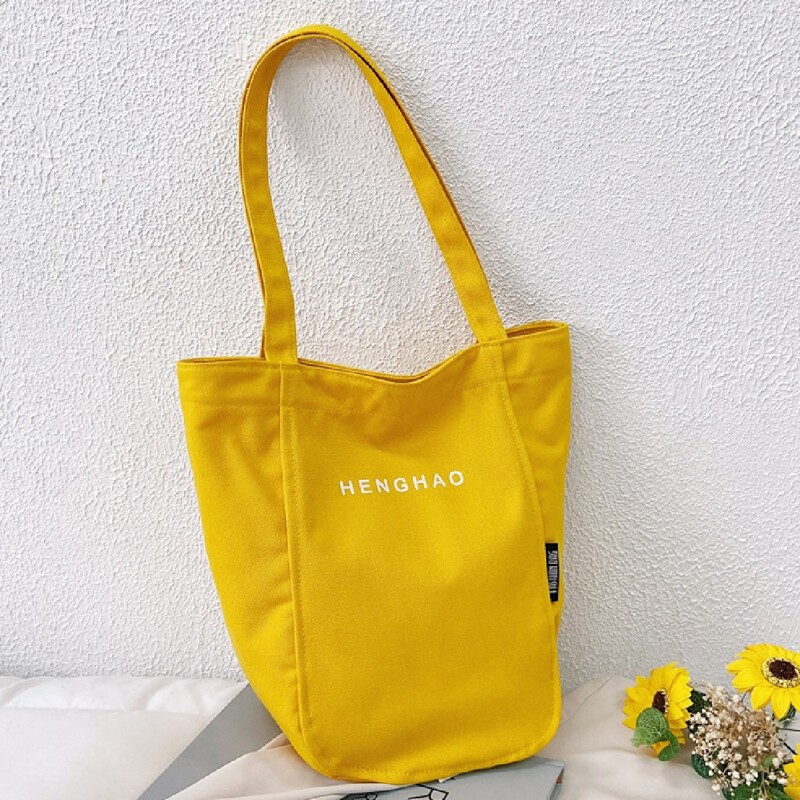 

Minimalist Letter Graphic Shoulder Tote Bag, Yellow
