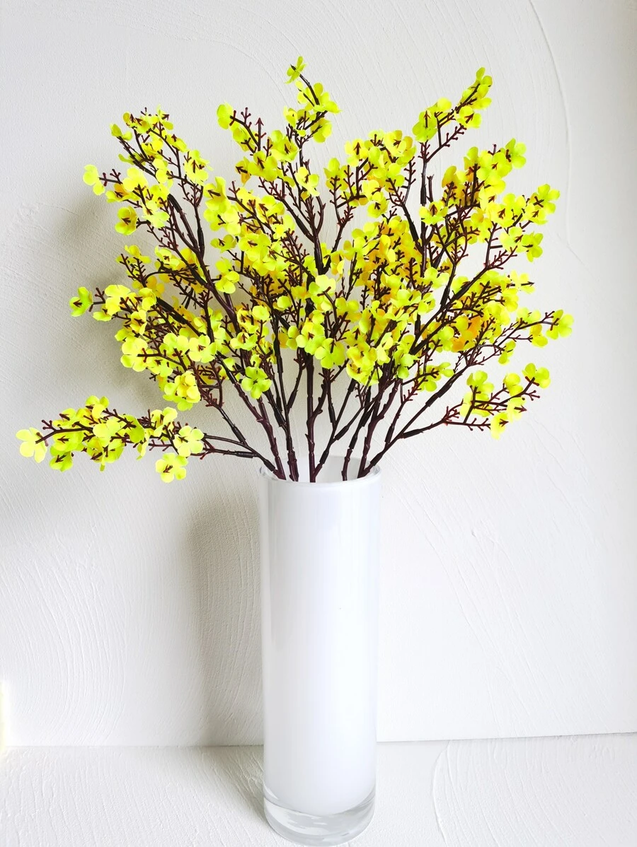 1branch Artificial Plum Flower - Yellow - View 1