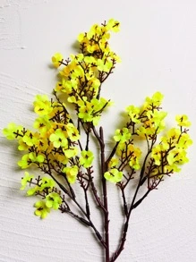 1branch Artificial Plum Flower - Yellow - View 2