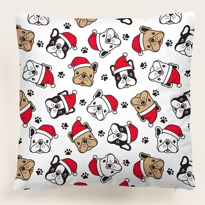 Christmas Cartoon Graphic Cushion Cover Without Filler