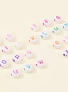 手工串珠套件,包括約3120個混色霧面玻璃珠,約250個亞克力字母珠,2卷0.8mm彈性線,適合初學者製作手鍊和項鍊 - 彩色 - 查看 6