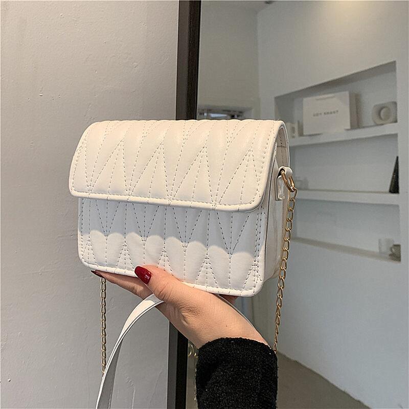 

Quilted Flap Crossbody Bag, White