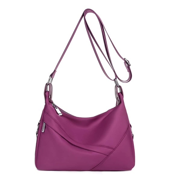 

Zip Front Crossbody Bag, Purple