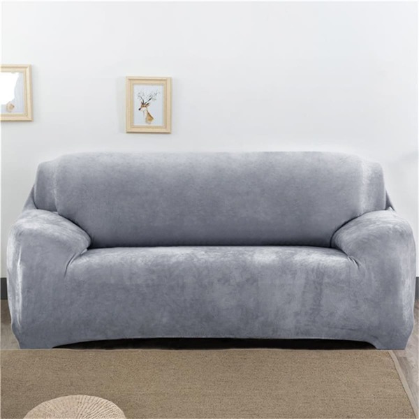 

1pc Plain Stretchy Sofa Cover, Grey