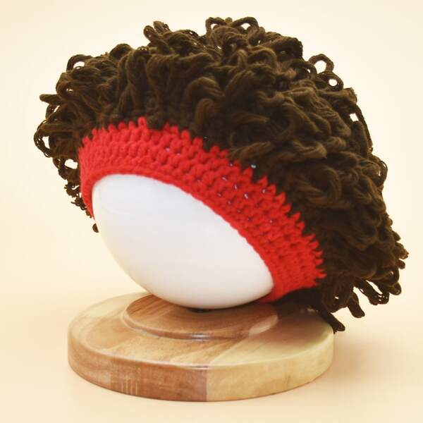 

Toddler Boys Wig Decor Knit Hat, Multicolor
