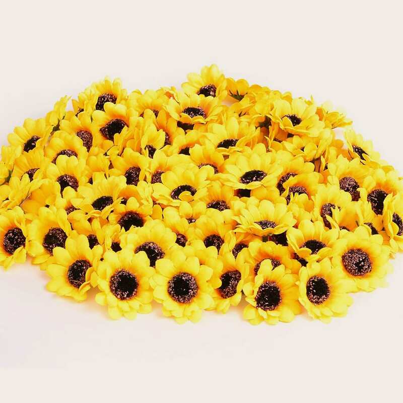 

50pcs Artificial Sunflower, Yellow