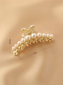 珍珠蝴蝶裝飾髮爪 - 白色 - 查看 4