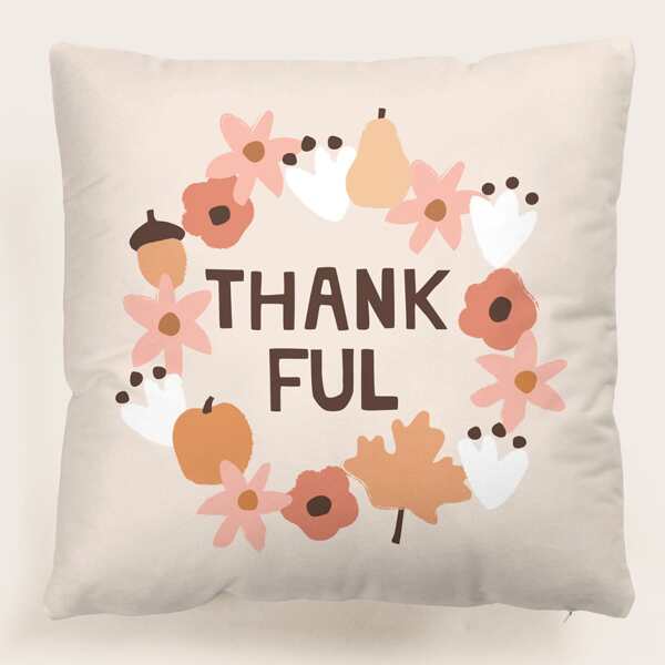 

Flower Print Cushion Cover Without Filler, Multicolor